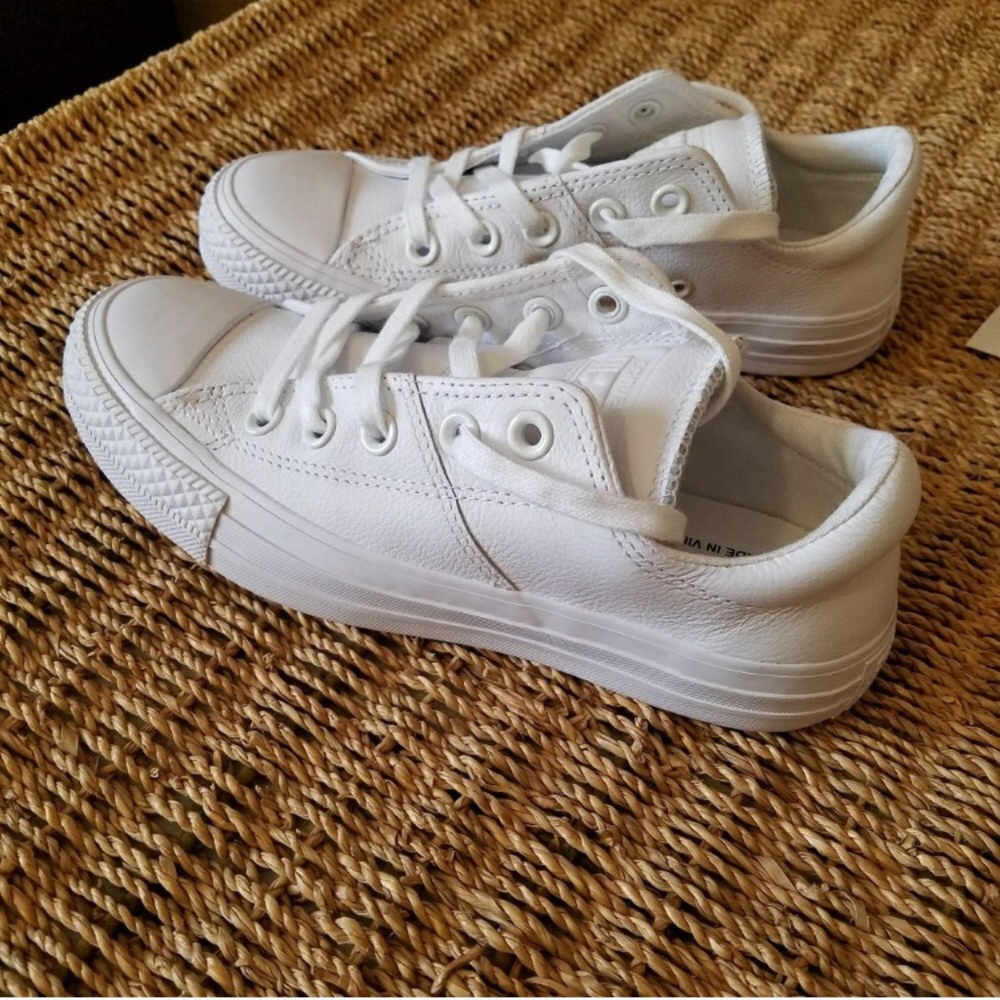 Converse all-white leather sneakers